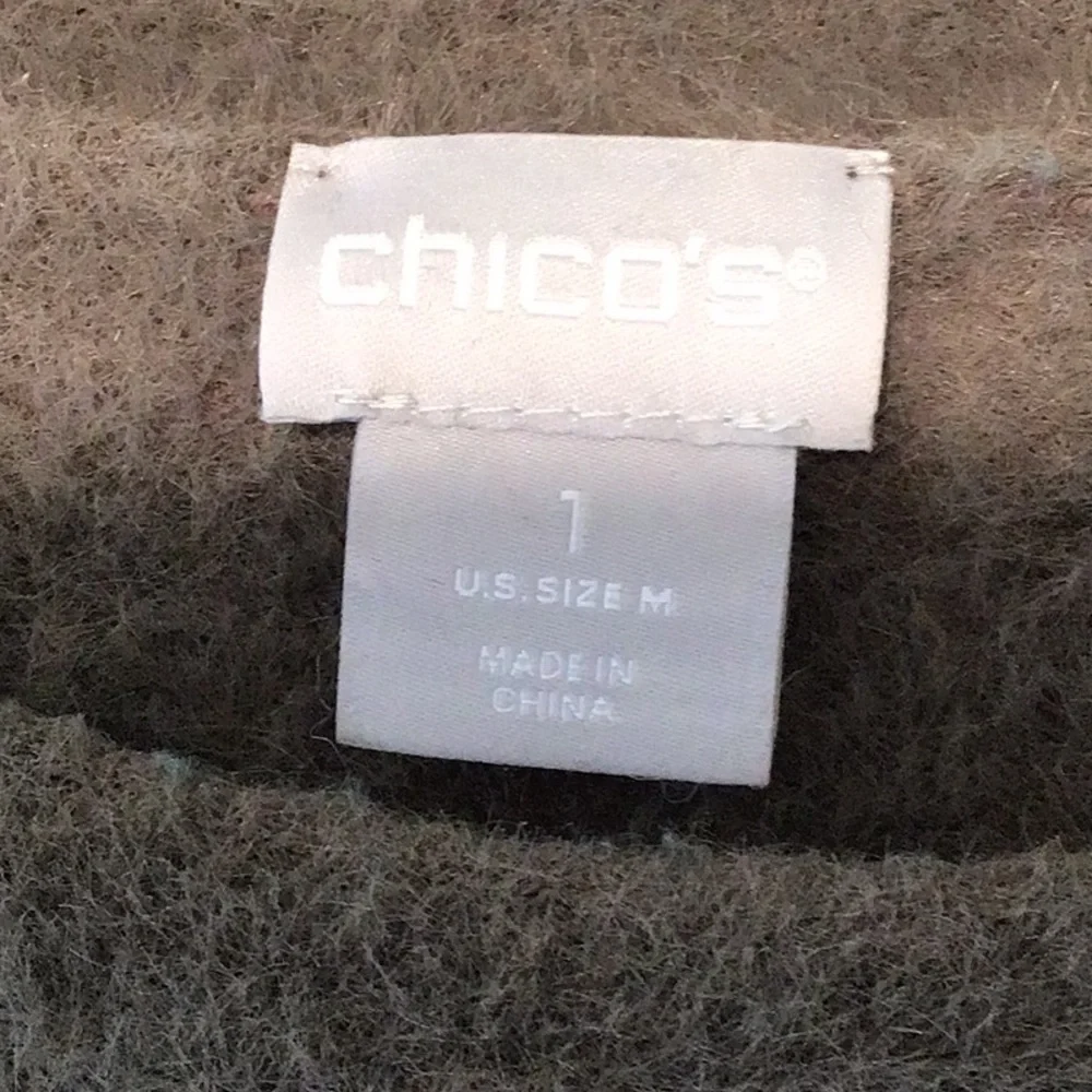 Chico’s Taupe Fuzzy Sweater - Picture 9 of 11